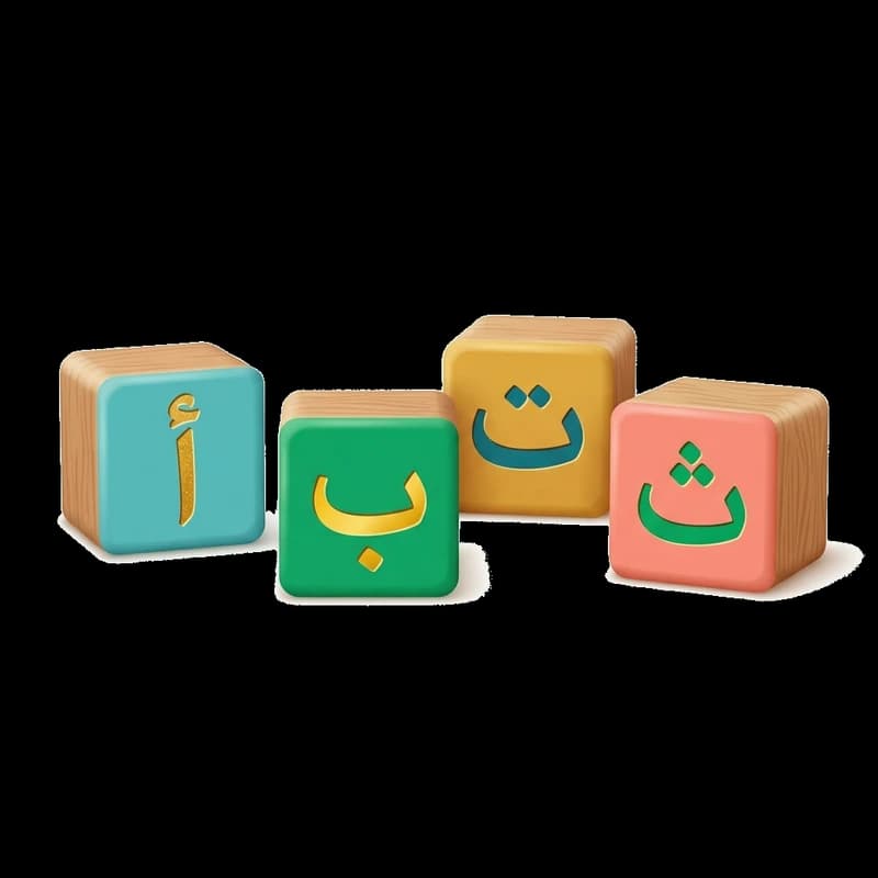 Cubes ludiques de l'alphabet arabe